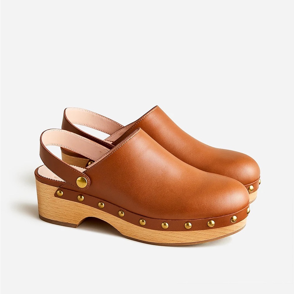 J.Crew Converible Brown Leather Clogs